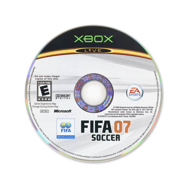 FIFA 07 for Microsoft Xbox - Disc front with label - Game only.