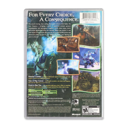 Fable The Lost Chapters [Best Of Platinum Hits] for Microsoft Xbox - Case back cover - Product gallery.