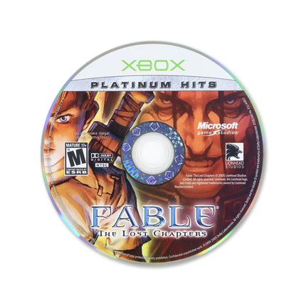 Fable The Lost Chapters [Best Of Platinum Hits] for Microsoft Xbox - Disc front with label - Game only.