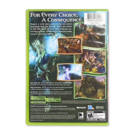 Fable for Microsoft Xbox - Case back cover - Product gallery.