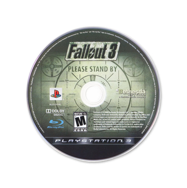 Fallout 3 for PlayStation 3 - Cartridge front with label - Game only.