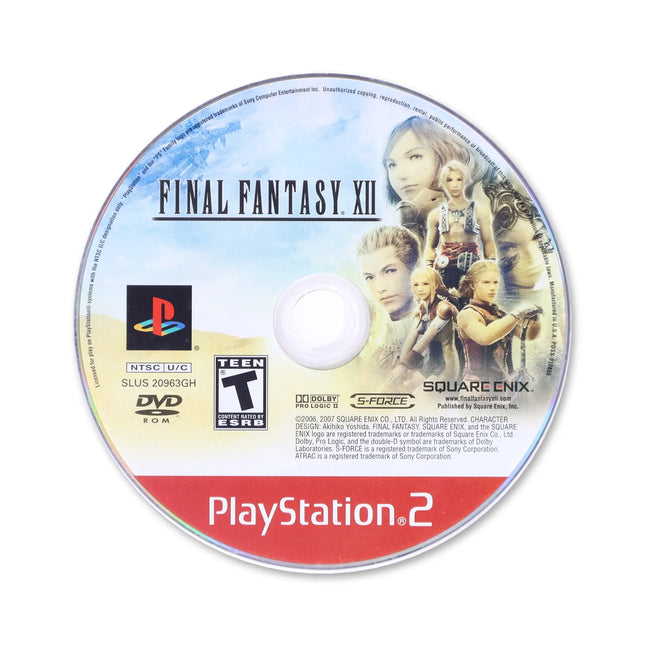 Final Fantasy XII [Greatest Hits] for Sony PlayStation 2 - Disc front with label - Game only.