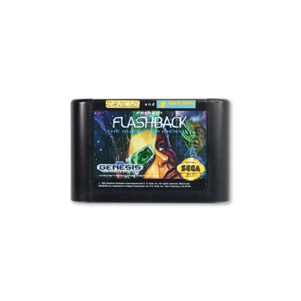 Flashback The Quest for Identity for Sega Genesis - Cartridge front with label - Game only.