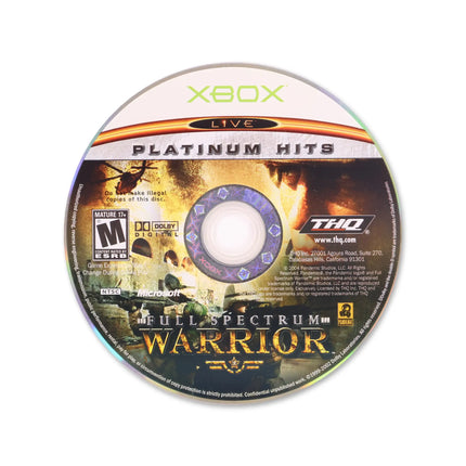 Full Spectrum Warrior [Platinum Hits] for Microsoft Xbox - Disc front with label - Game only.