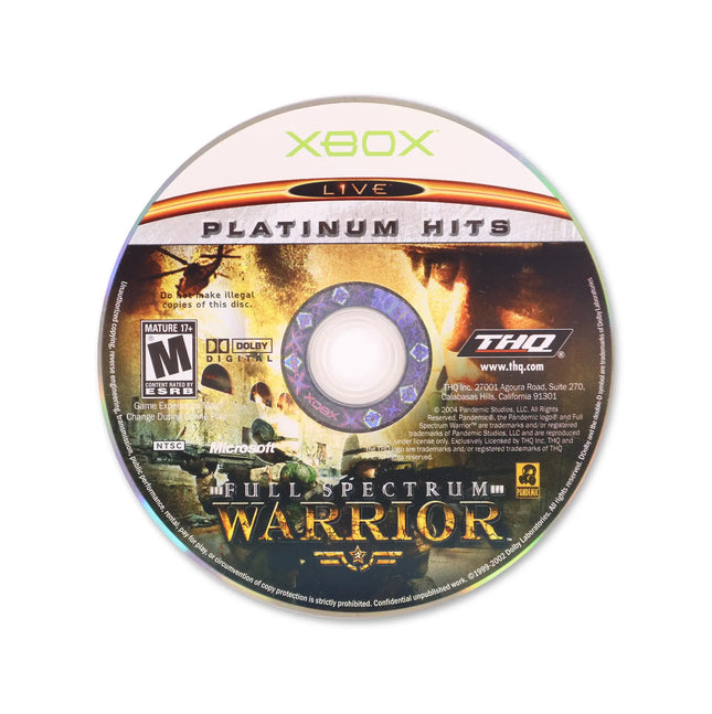 Full Spectrum Warrior [Platinum Hits] for Microsoft Xbox - Disc front with label - Game only.
