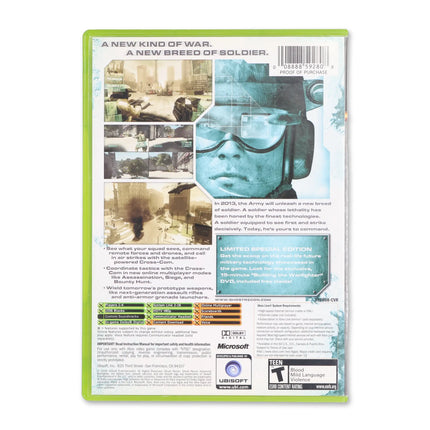 Ghost Recon Advanced Warfighter [Limited Edition] for Microsoft Xbox - Case back cover - Product gallery.