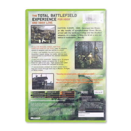 Ghost Recon for Microsoft Xbox - Case back cover - Product gallery.