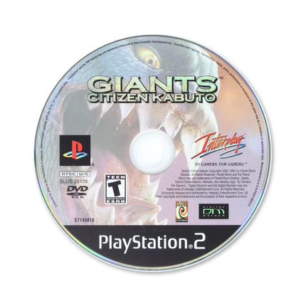 Giants Citizen Kabuto for Sony PlayStation 2 - Disc front with label - Game only.