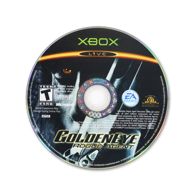 GoldenEye Rogue Agent for Microsoft Xbox - Disc front with label - Game only.