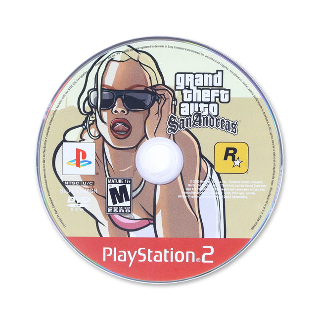 Grand Theft Auto San Andreas [Greatest Hits] for Sony PlayStation 2 - Disc front with label - Game only.
