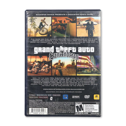 Grand Theft Auto San Andreas for Sony PlayStation 2 - Case back cover - Product gallery.