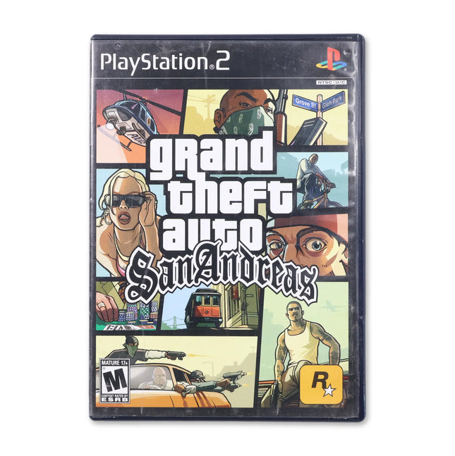 Grand Theft Auto San Andreas for Sony PlayStation 2 - Case front cover - Complete in box or case and game.