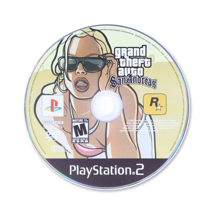 Grand Theft Auto San Andreas for Sony PlayStation 2 - Disc front with label - Game only.