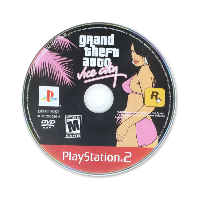 Grand Theft Auto Vice City [Greatest Hits] for Sony PlayStation 2 - Disc front with label - Game only.