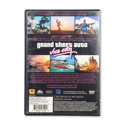 Grand Theft Auto Vice City for Sony PlayStation 2 - Case back cover - Product gallery.