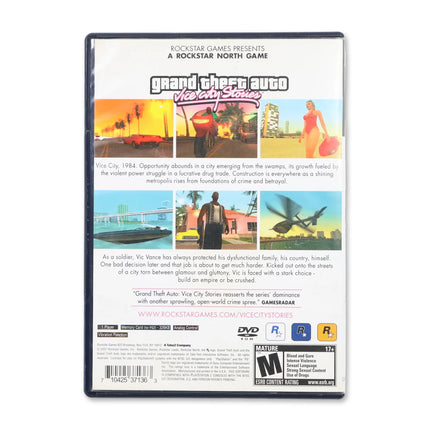 Grand Theft Auto Vice City Stories for Sony PlayStation 2 - Case back cover - Product gallery.