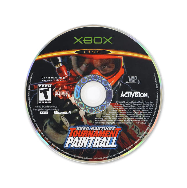 Greg Hastings Tournament Paintball for Microsoft Xbox - Disc front with label - Game only.