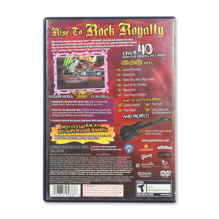 Guitar Hero Aerosmith for Sony PlayStation 2 - Case back cover - Product gallery.