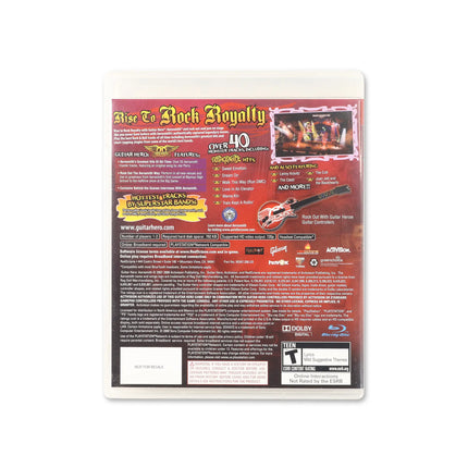 Guitar Hero Aerosmith for PlayStation 3 - Box back - Product gallery.