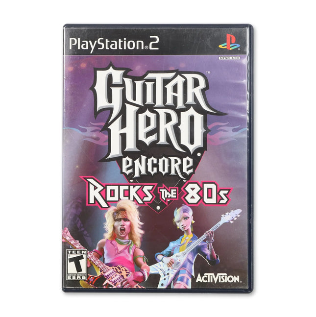 Guitar Hero Encore Rocks the 80's for Sony PlayStation 2 - Case front cover - Complete in box or case and game.