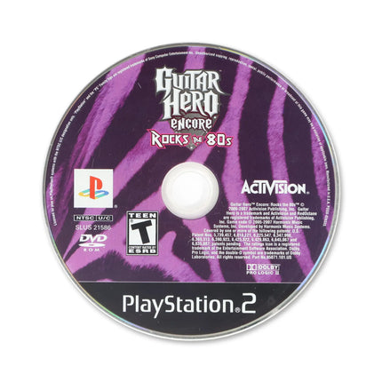 Guitar Hero Encore Rocks the 80's for Sony PlayStation 2 - Disc front with label - Game only.