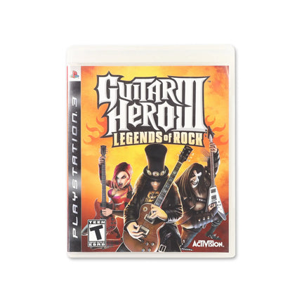 Guitar Hero III Legends of Rock [Not For Resale] for PlayStation 3 - Box front - Complete in box or box and game.