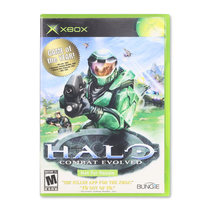 Halo: Combat Evolved [Not for Resale] for Microsoft Xbox - Case front cover - Complete in box or case and game.