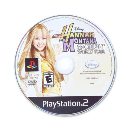 Hannah Montana Spotlight World Tour for Sony PlayStation 2 - Disc front with label - Game only.