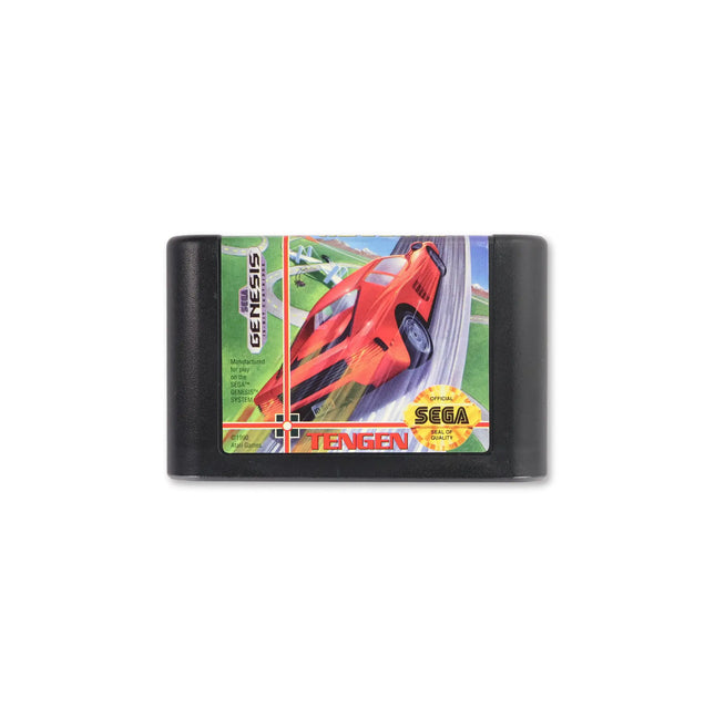 Hard Drivin for Sega Genesis - Cartridge front with label - Game only.