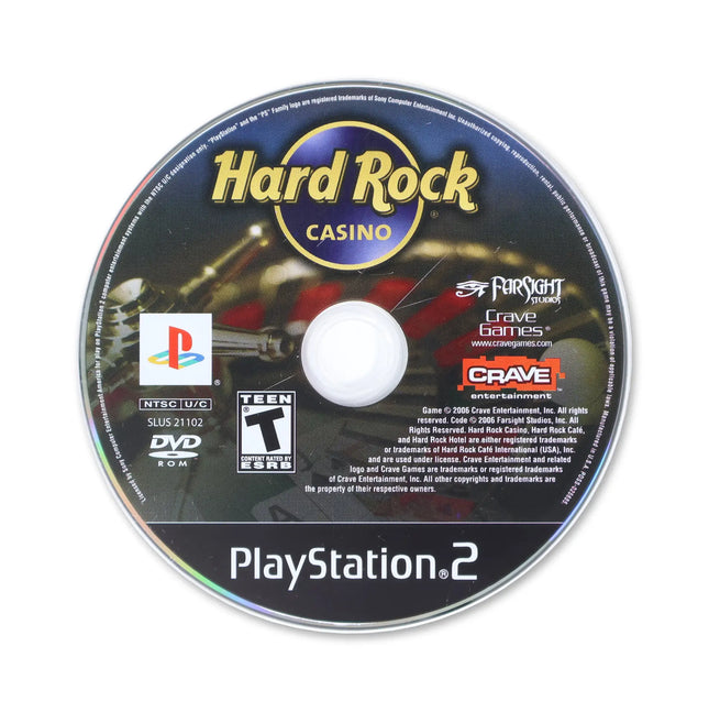 Hard Rock Casino for Sony PlayStation 2 - Disc front with label - Game only.