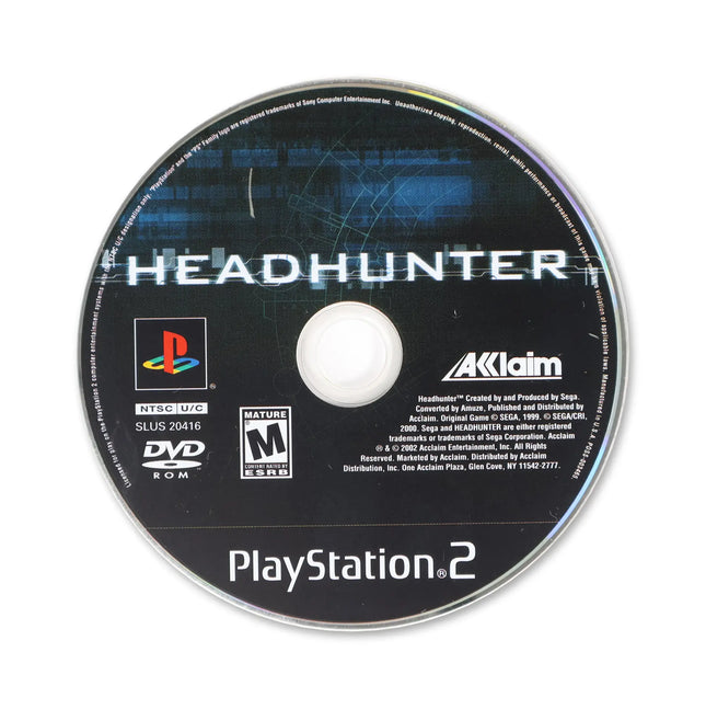 Headhunter for Sony PlayStation 2 - Disc front with label - Game only.