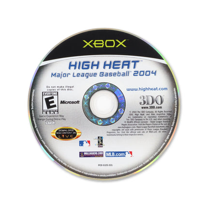 High Heat Major League Baseball 2004 for Microsoft Xbox - Disc front with label - Game only.