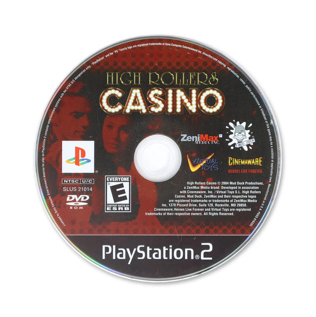 High Rollers Casino for Sony PlayStation 2 - Disc front with label - Game only.