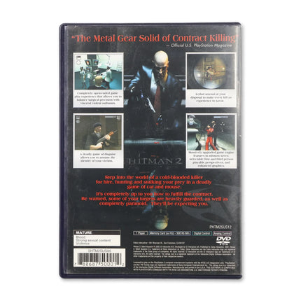 Hitman 2 for Sony PlayStation 2 - Case back cover - Product gallery.