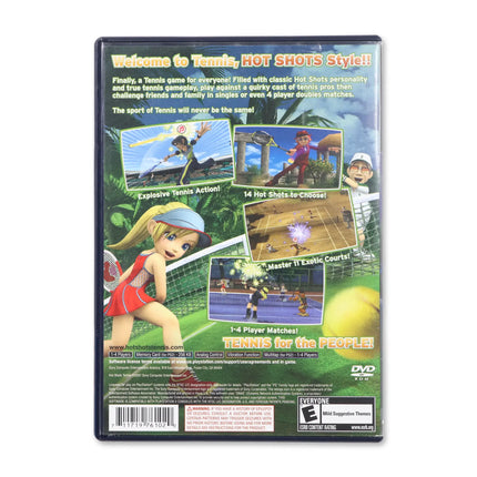Hot Shots Tennis for Sony PlayStation 2 - Case back cover - Product gallery.