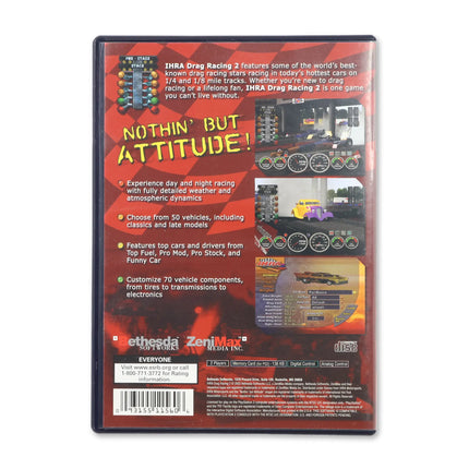 IHRA Drag Racing 2 for Sony PlayStation 2 - Case back cover - Product gallery.