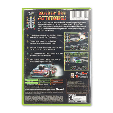 IHRA Drag Racing 2004 for Microsoft Xbox - Case back cover - Product gallery.