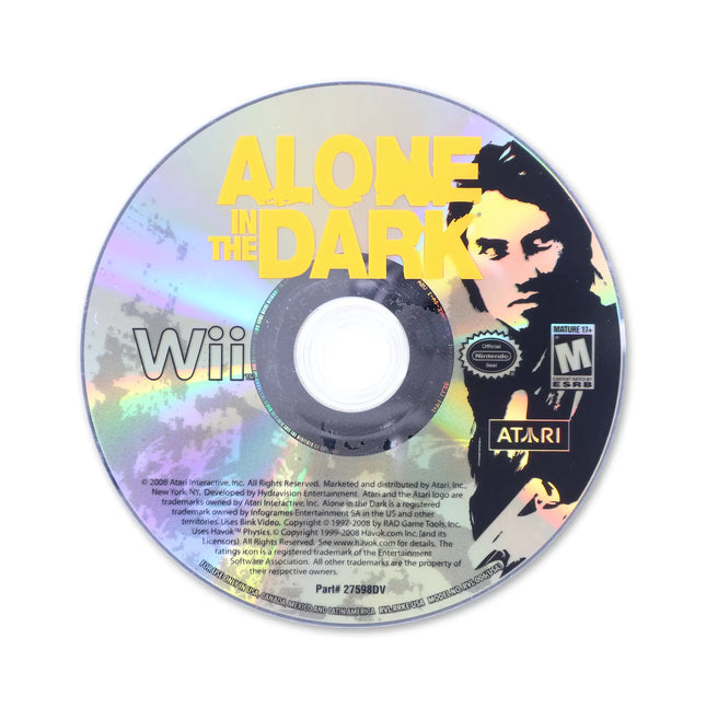 Alone in the Dark for Nintendo Wii - Disc front with label - Game only.