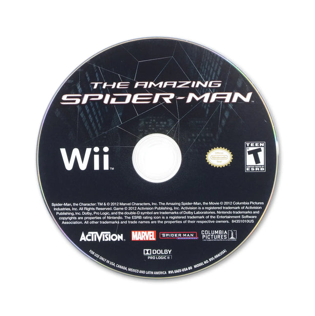 Amazing Spiderman for Nintendo Wii - Disc front with label - Game only.