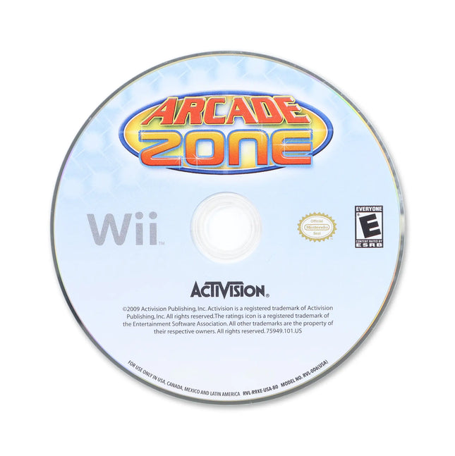 Arcade Zone for Nintendo Wii - Disc front with label - Game only.