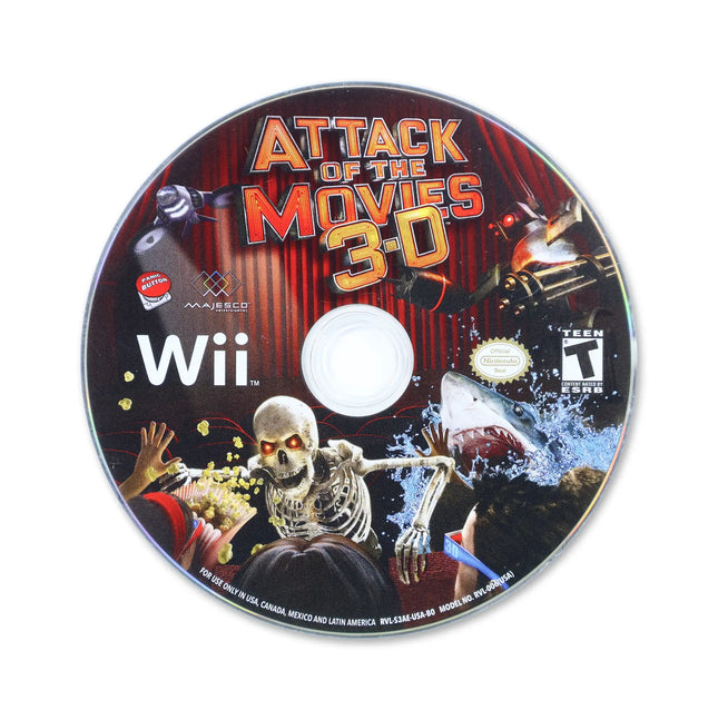 Attack of the Movies 3D for Nintendo Wii - Disc front with label - Game only.