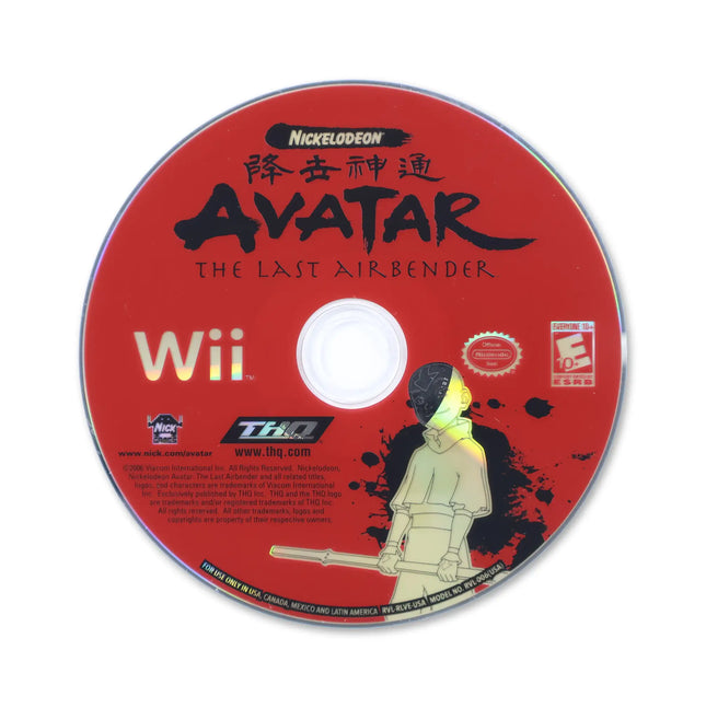 Avatar the Last Airbender for Nintendo Wii - Disc front with label - Game only.