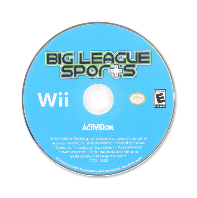 Big League Sports for Nintendo Wii - Disc front with label - Game only.