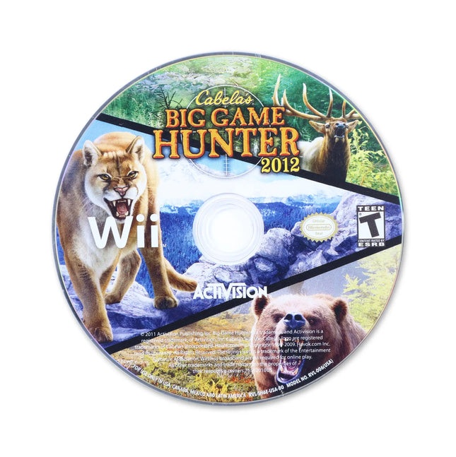 Cabela's Big Game Hunter 2012 for Nintendo Wii - Disc front with label - Game only.