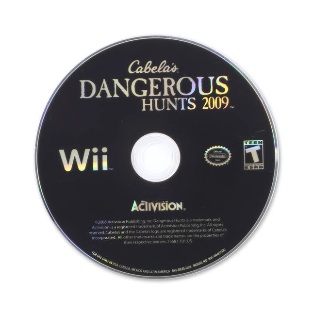 Cabela's Dangerous Hunts 2009 for Nintendo Wii - Disc front with label - Game only.