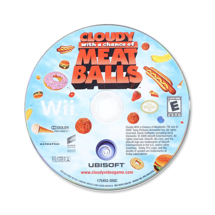 Cloudy with a Chance of Meatballs for Nintendo Wii - Disc front with label - Game only.