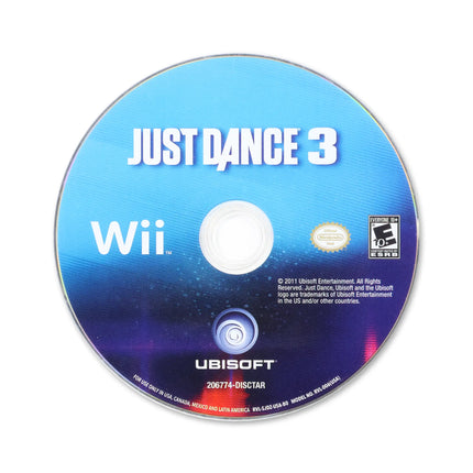 Just Dance 3 for Nintendo Wii - Disc front with label - Game only.