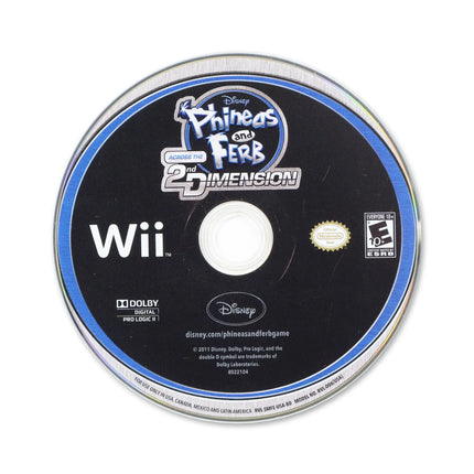 Phineas and Ferb: Across the 2nd Dimension for Nintendo Wii - Disc front with label - Game only.