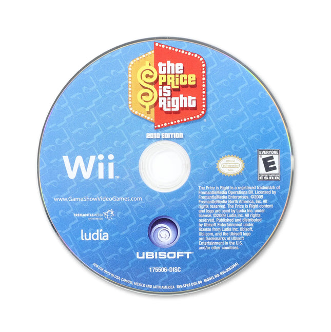 The Price is Right: 2010 Edition for Nintendo Wii - Disc front with label - Game only.