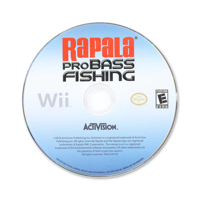 Rapala Pro Bass Fishing 2010 for Nintendo Wii - Disc front with label - Game only.